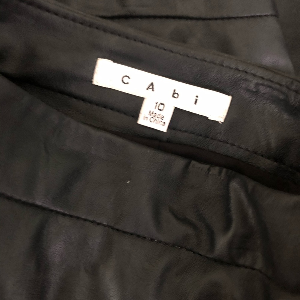 CAbi Vegan Leather Skirt.